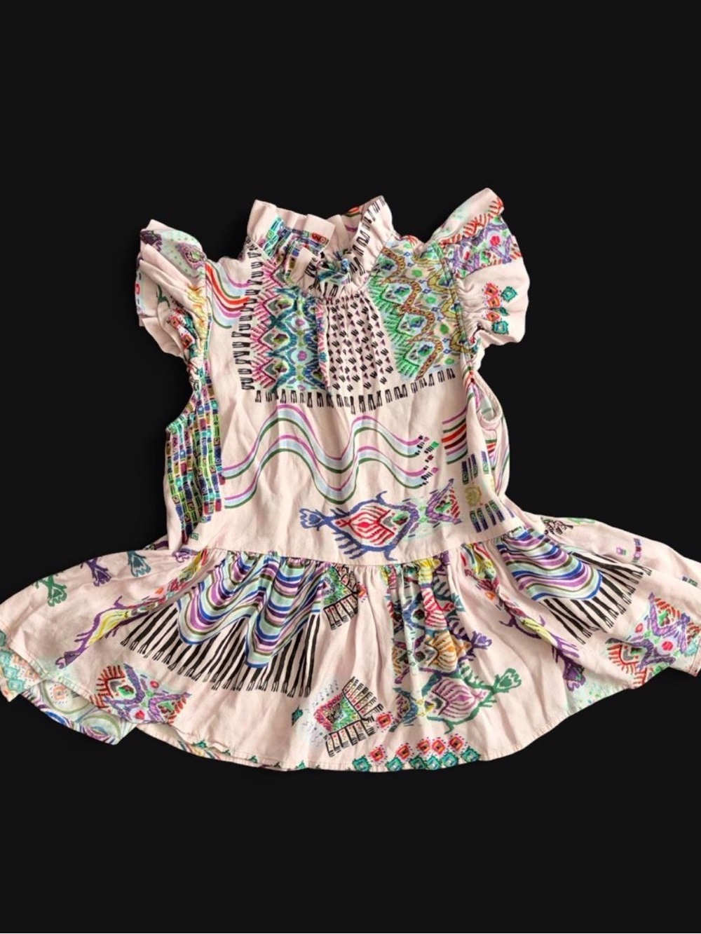 Corey Lynn Calter Pink Multicolor Printed Flutter Top